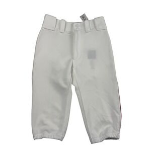 Mizuno Baseball Pants Kids Youth Medium 24-26 Select Piped Knicker White Red NEW